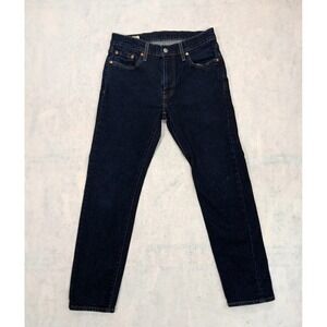 Levis Premium 502 Jeans Womans 30 Ankle Crop Taper Fit Dark Indigo Blue Stretch